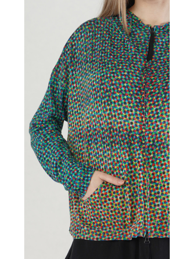 Rundholz DIP - Baumwoll Leinen Strickjacke mit Platziertem 3d Druck - 2252457104