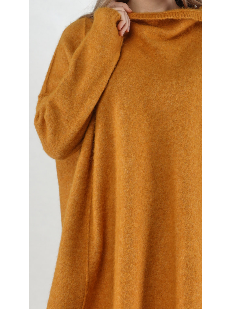 Rundholz DIP - Lange Alpaka Woll Stricktunika - 2252467003