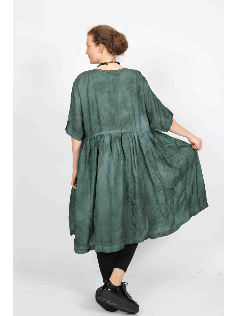 Rundholz DIP - Oversize Cupro Kleid mit Kräuselpartie und Ausgestellt Saum - 2252470904