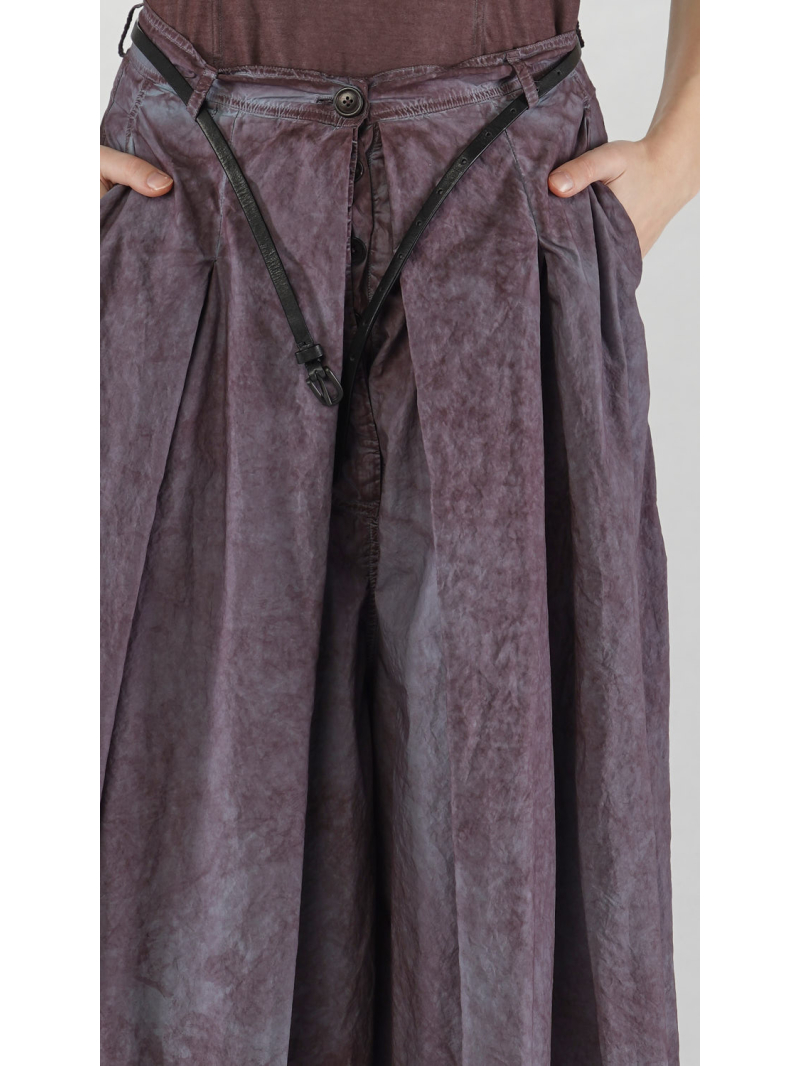 Rundholz DIP - Ausgestellte Baumwollhose mit Kellerfalten und Steppbund - 2252530106