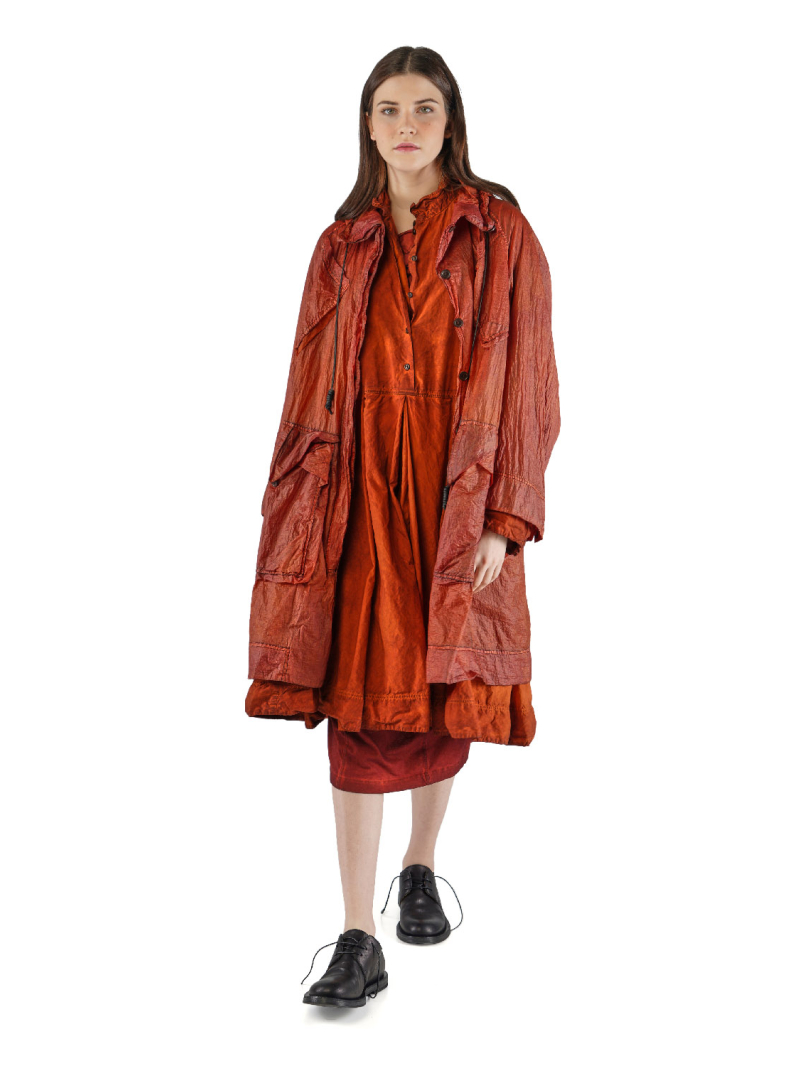 Rundholz DIP - Oversize Baumwollkleid mit Kellerfalten und Hemdkragen - 2252530903