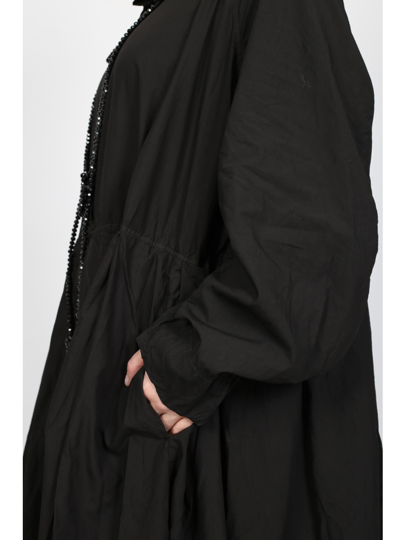 Rundholz DIP - Oversize Baumwollkleid mit Kellerfalten und Hemdkragen - 2252530903