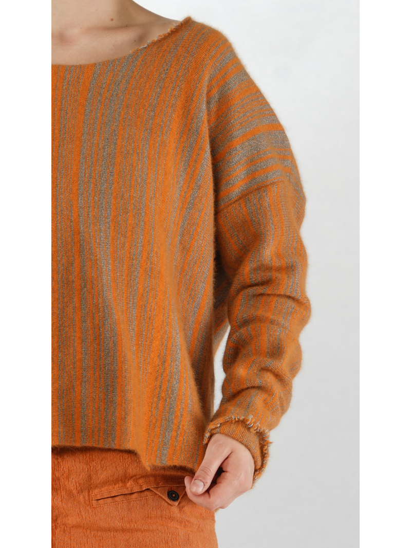 Rundholz DIP - Zweifarbiger Woll mix Pullover - 2252590701