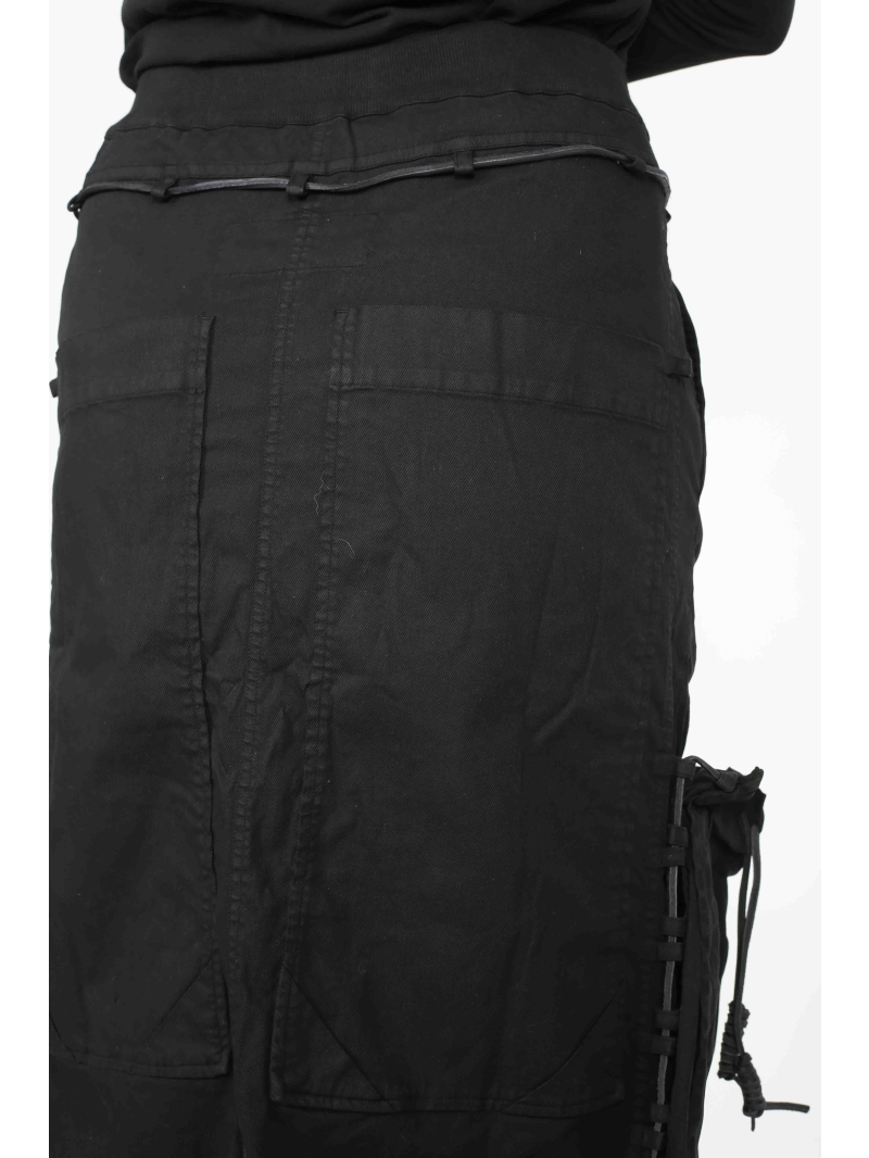 Rundholz DIP - Bananenförmige Rock mit Lederband und Steppdetails - 2252600312