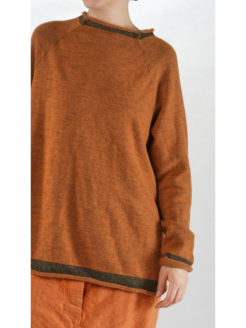 Rundholz DIP - Lockerer Woll Pullover mit Material und Farbmix - 2252640703