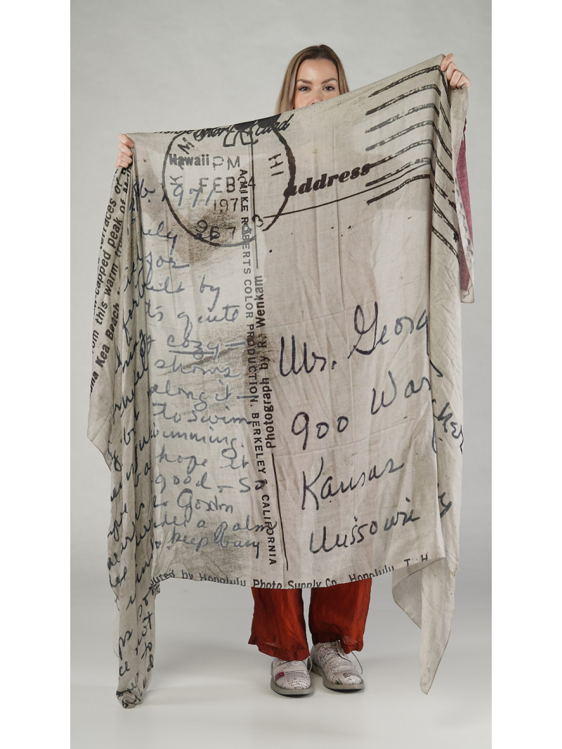 Rundholz DIP -  Rechteckschal aus Modal und Wolle mit Druck - 2252801402