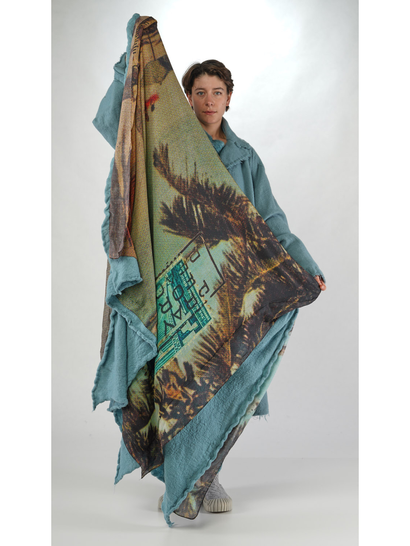 Rundholz DIP - Oversize Strickschal aus 100% Wolle mit Tuch - 2252807703