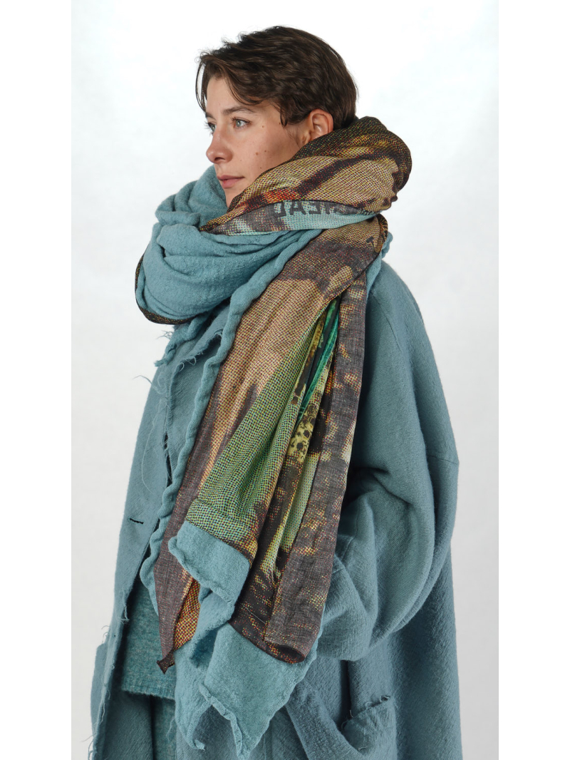 Rundholz DIP - Oversize Strickschal aus 100% Wolle mit Tuch - 2252807703