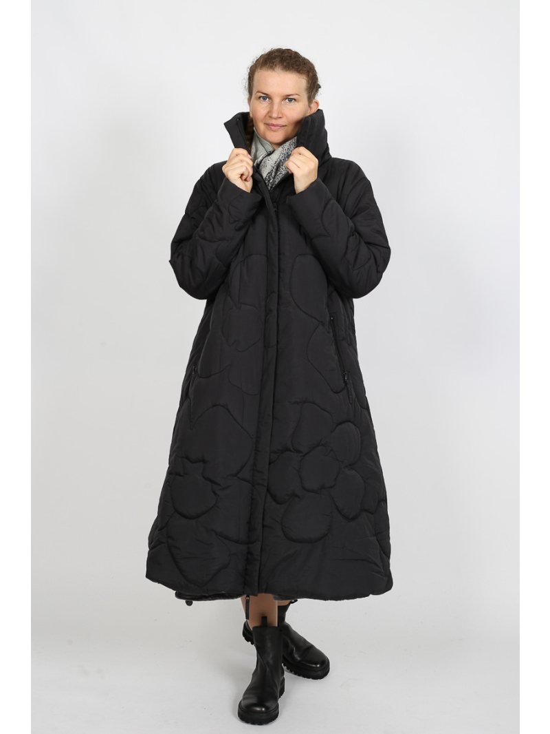 Rundholz Black Label -  taillierter Mantel mit wattierter Applikation - 2253191201