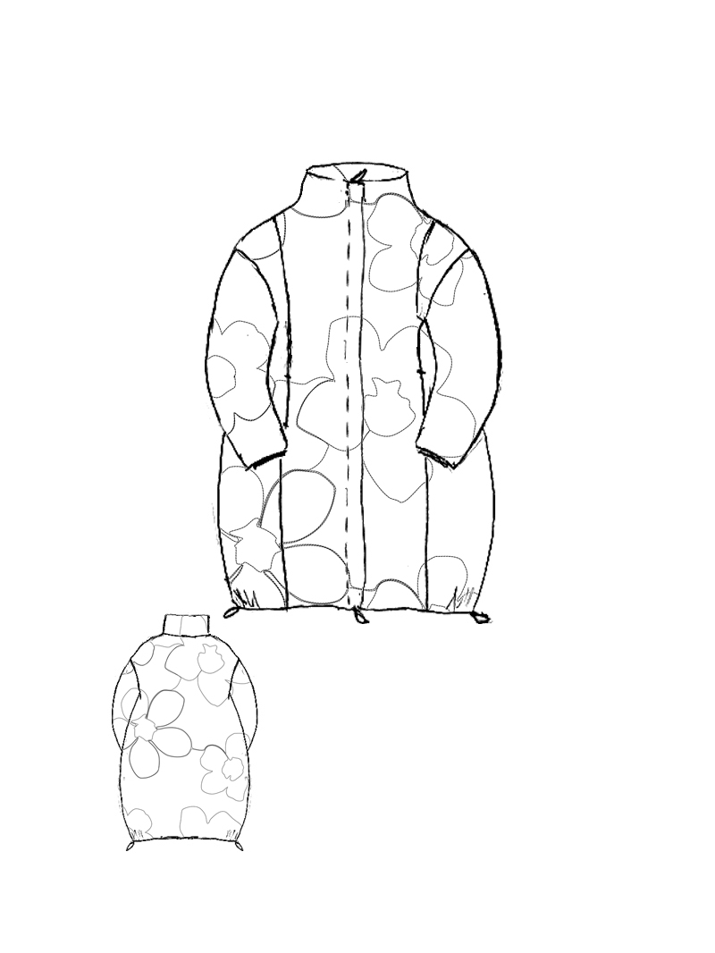 Rundholz Black Label - Gerader weiter Nylon Mantel - 2253191202