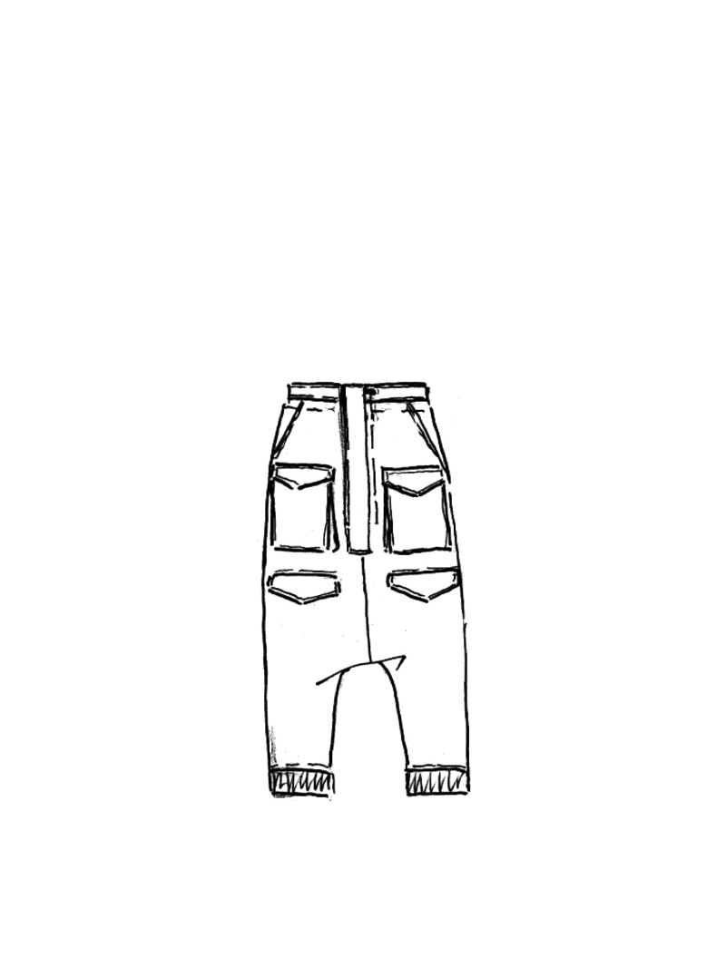 Rundholz Black Label - Weite Baumwollstretch Hose - 2253200104