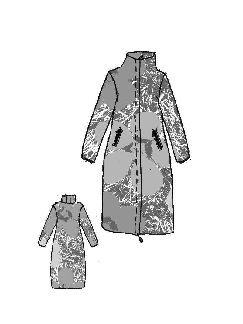 Rundholz Black Label - Ausgestellter Daunen Mantel mit Allover Druck - 2253211211