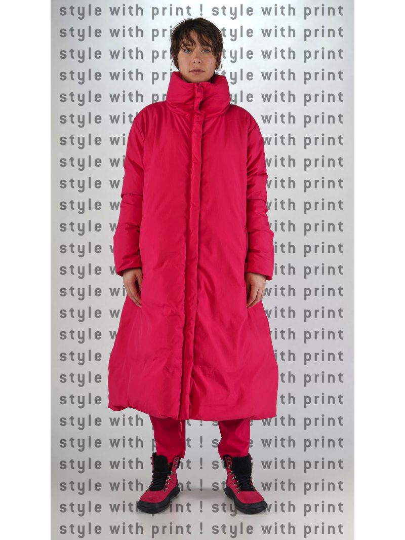 Rundholz Black Label - Ausgestellter Daunen Mantel mit Allover Druck - 2253211211