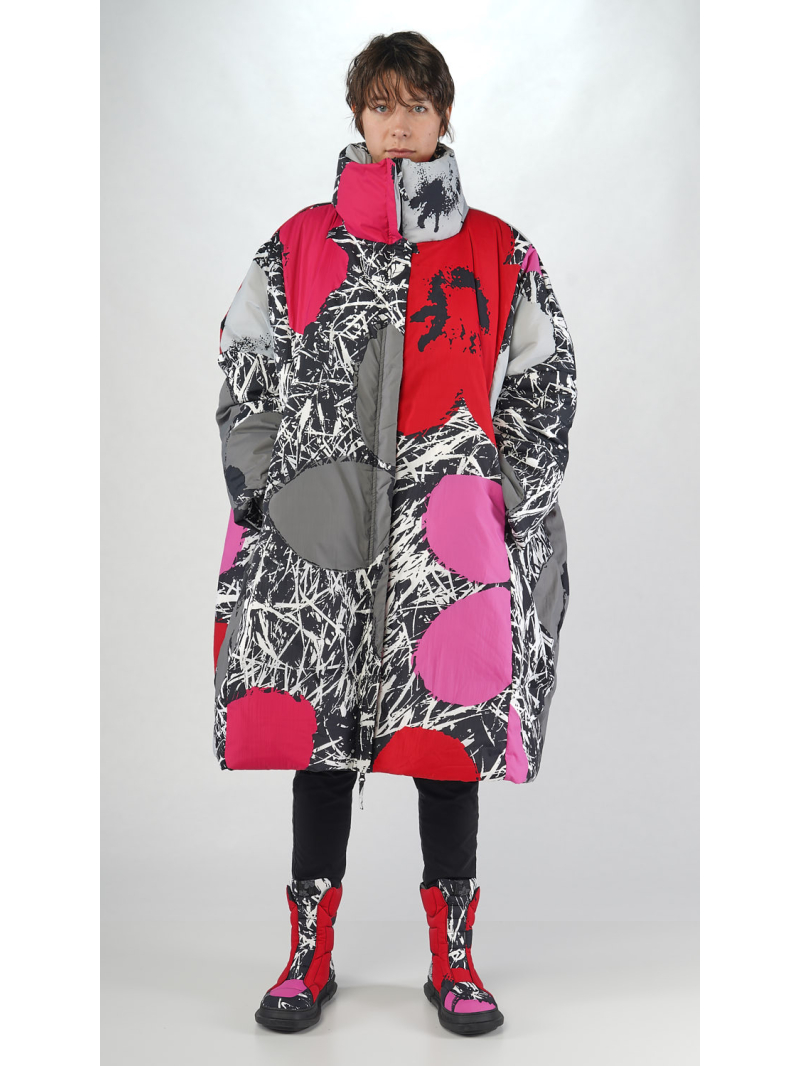 Rundholz Black Label - Oversize Daunen Mantel mit Allover Druck - 2253211212