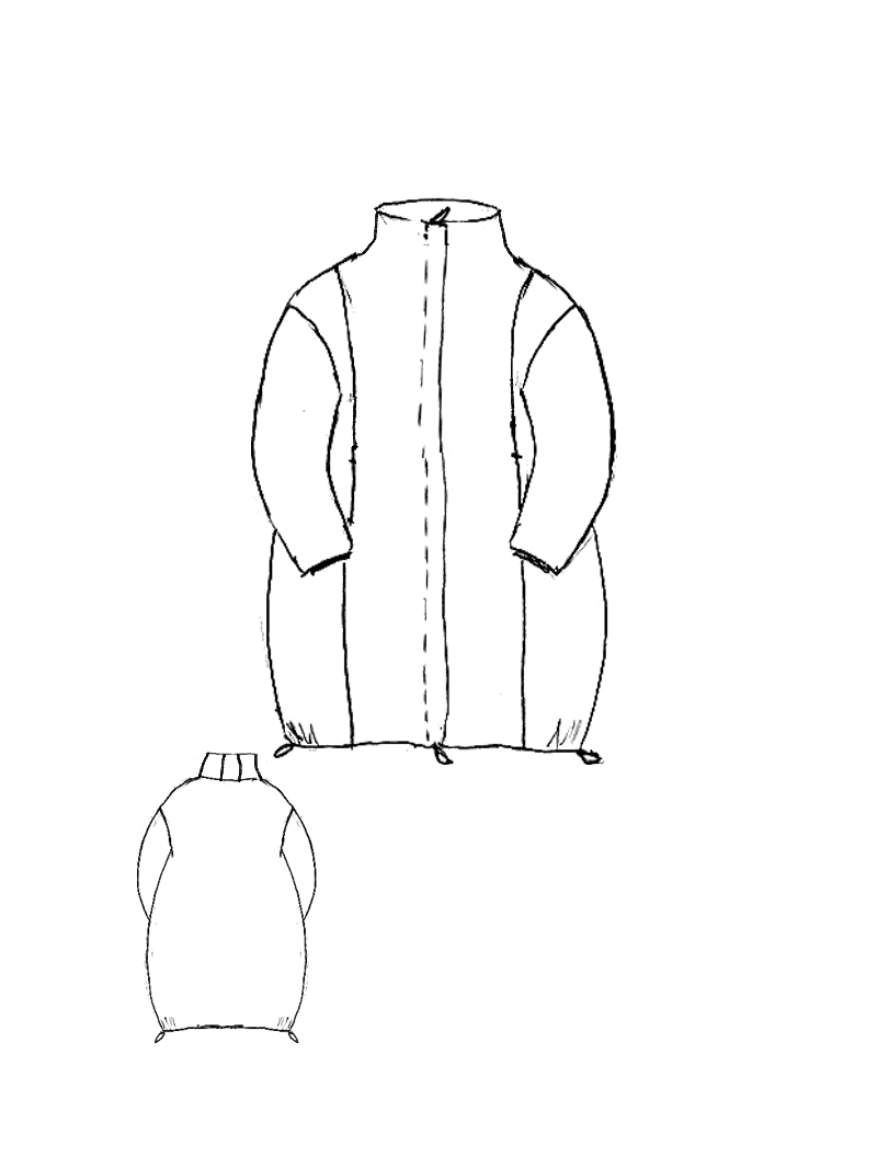 Rundholz Black Label - Oversize gefütterter Mantel mit Stehkragen - 2253211232