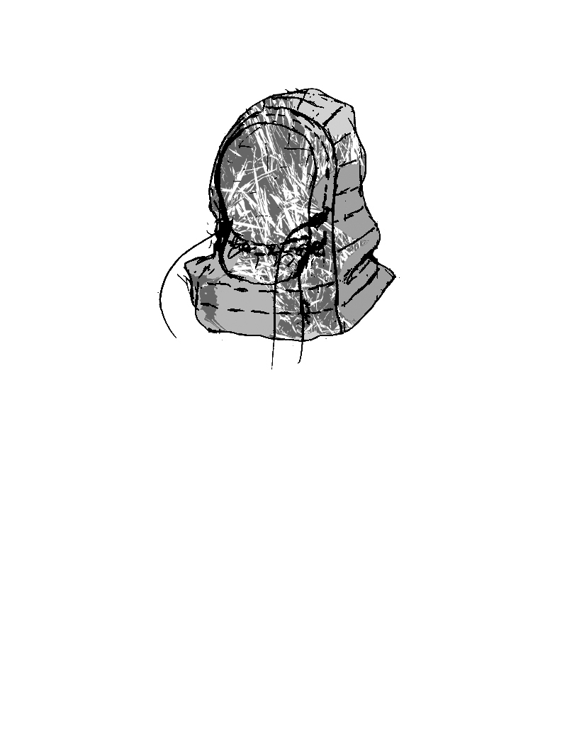 Rundholz Black Label - Daunen Kapuze mit Allover Druck - 2253212706