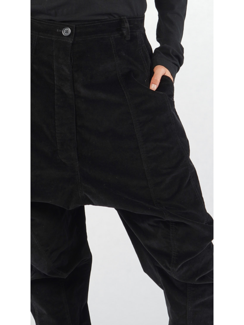 Rundholz Black Label - Tulpenförmige Samt Hose - 2253230104