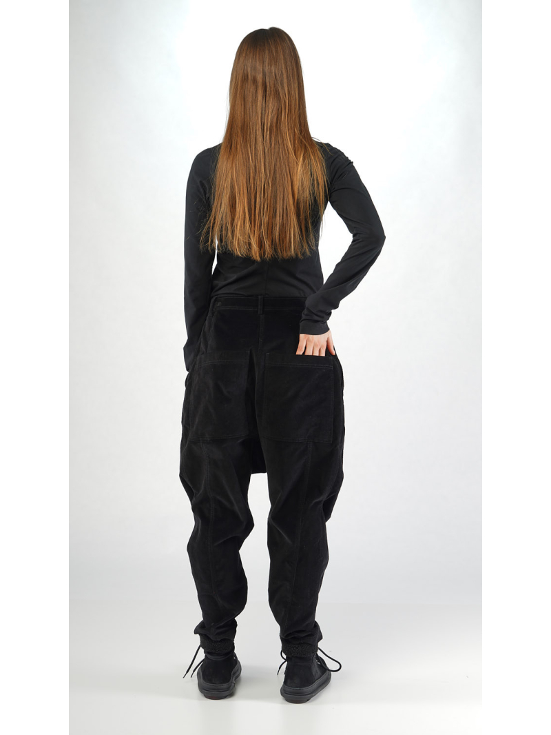 Rundholz Black Label - Tulpenförmige Samt Hose - 2253230104