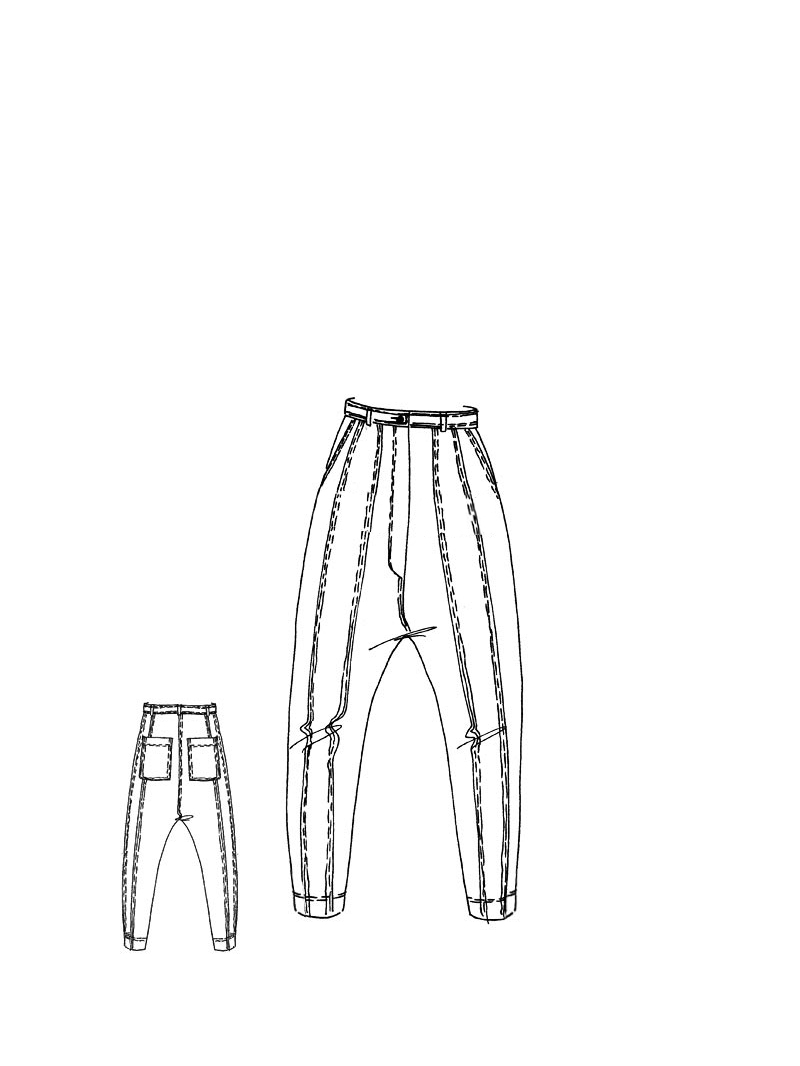 Rundholz Black Label - Tulpenförmige Samt Hose - 2253230104