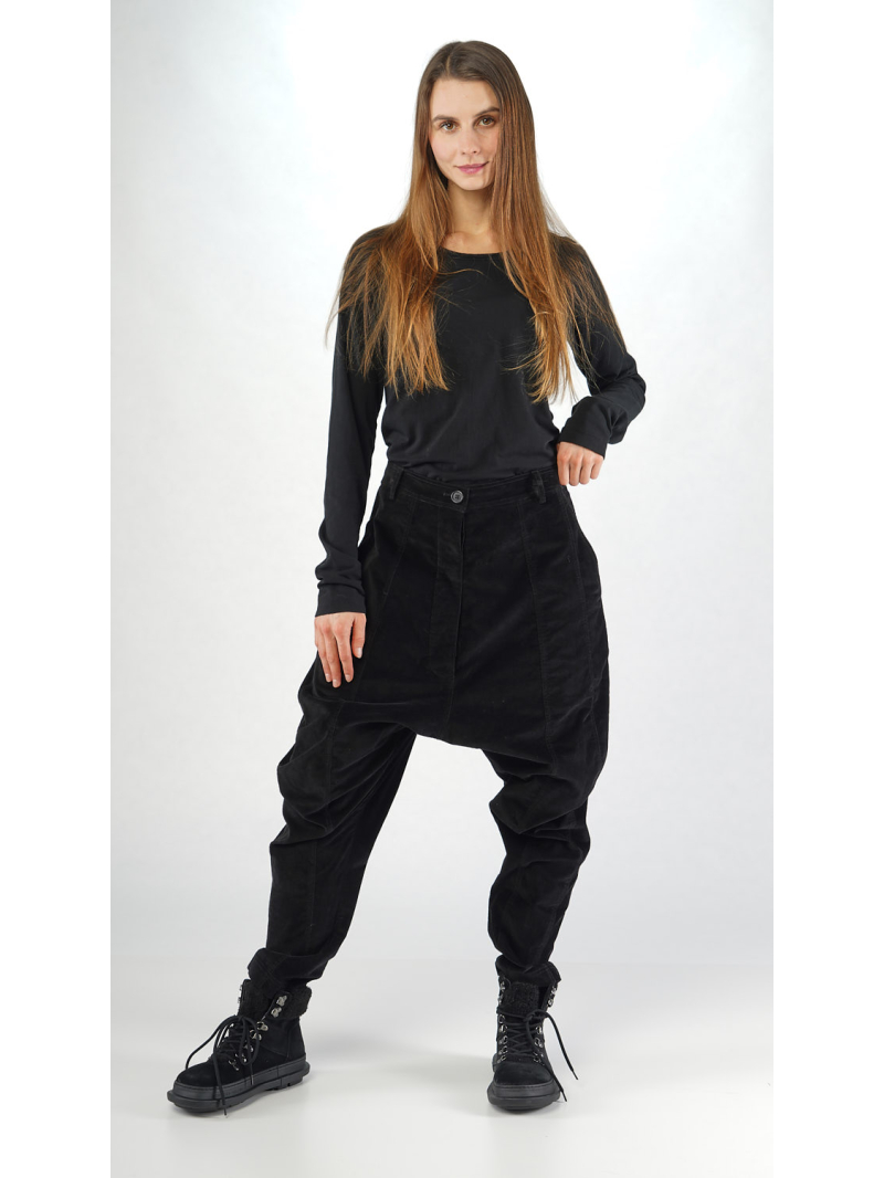 Rundholz Black Label - Tulpenförmige Samt Hose - 2253230104