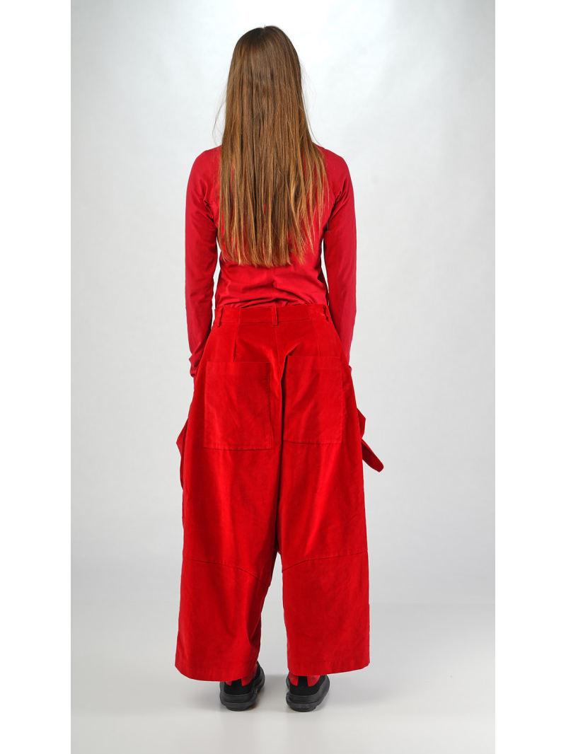 Rundholz Black Label - Baggy Samt Hose mit Schleifentaschen - 2253230105