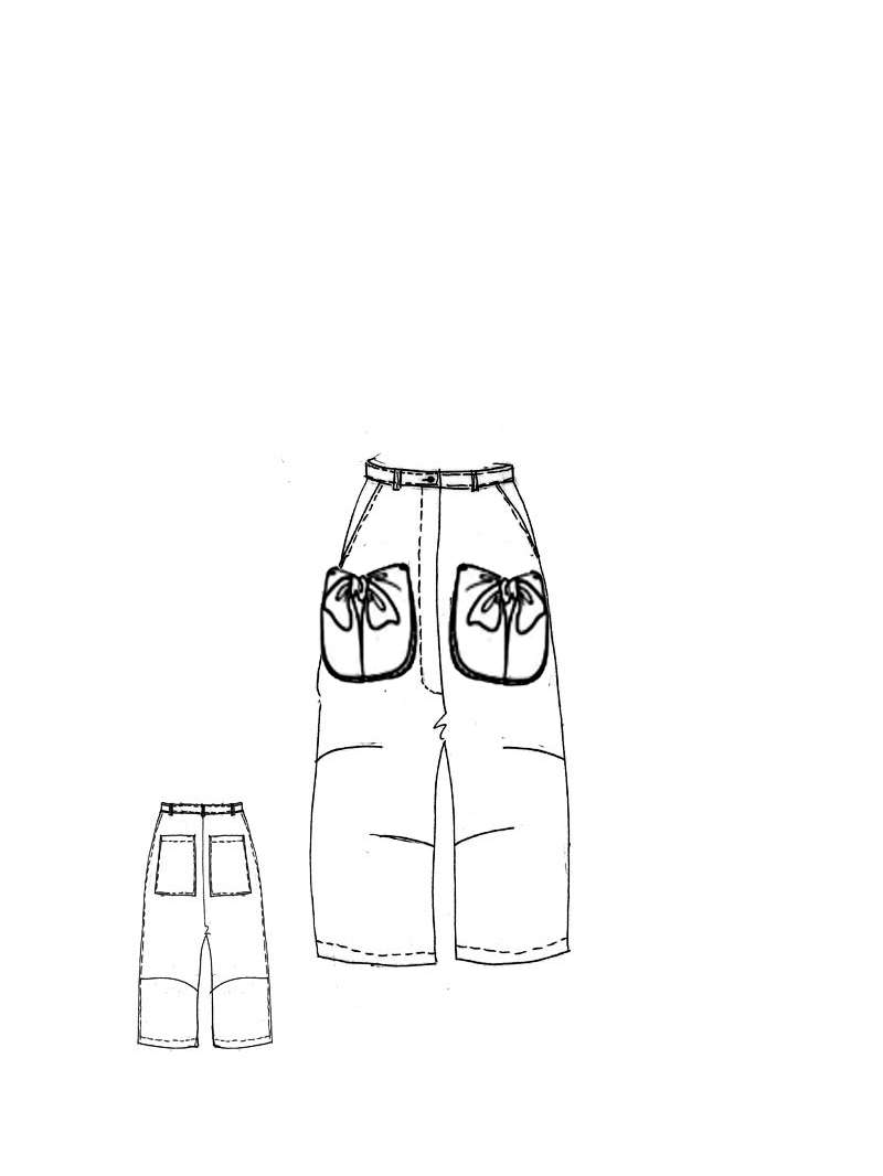 Rundholz Black Label - Baggy Samt Hose mit Schleifentaschen - 2253230105