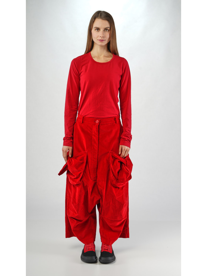 Rundholz Black Label - Baggy Samt Hose mit Schleifentaschen - 2253230105