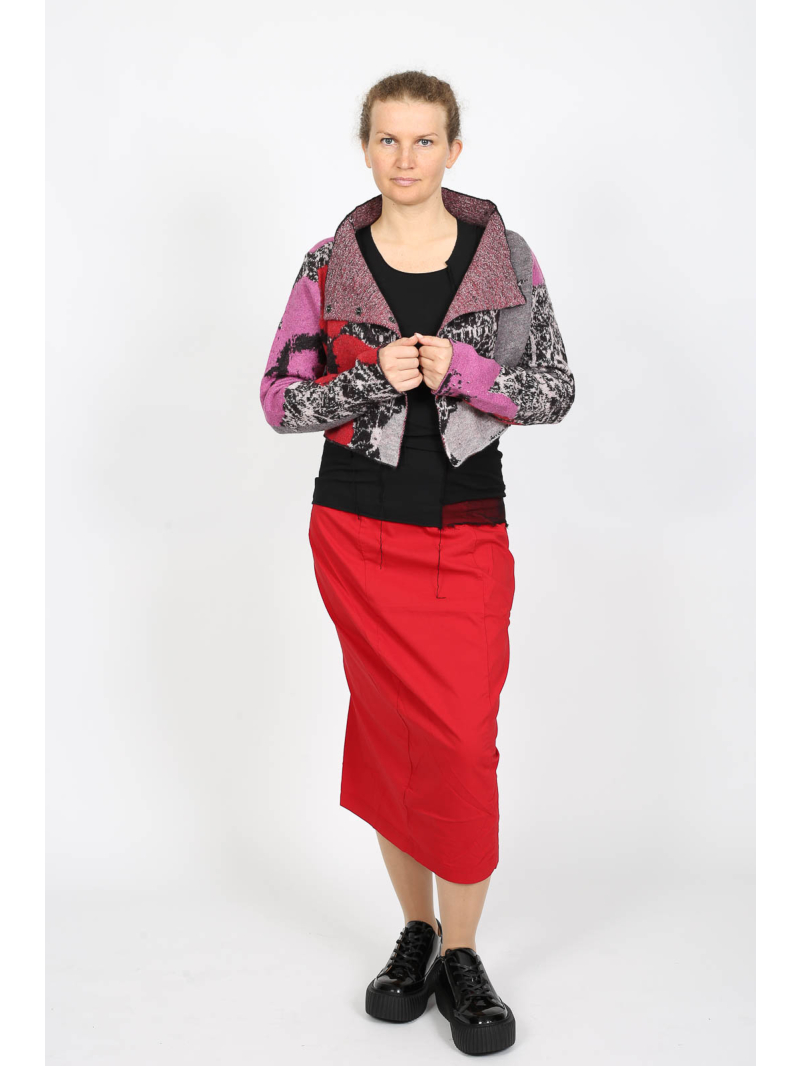 Rundholz Black Label - Asymmetrische Strickjacke aus 100% Wolle in Gerade Form - 2253247101