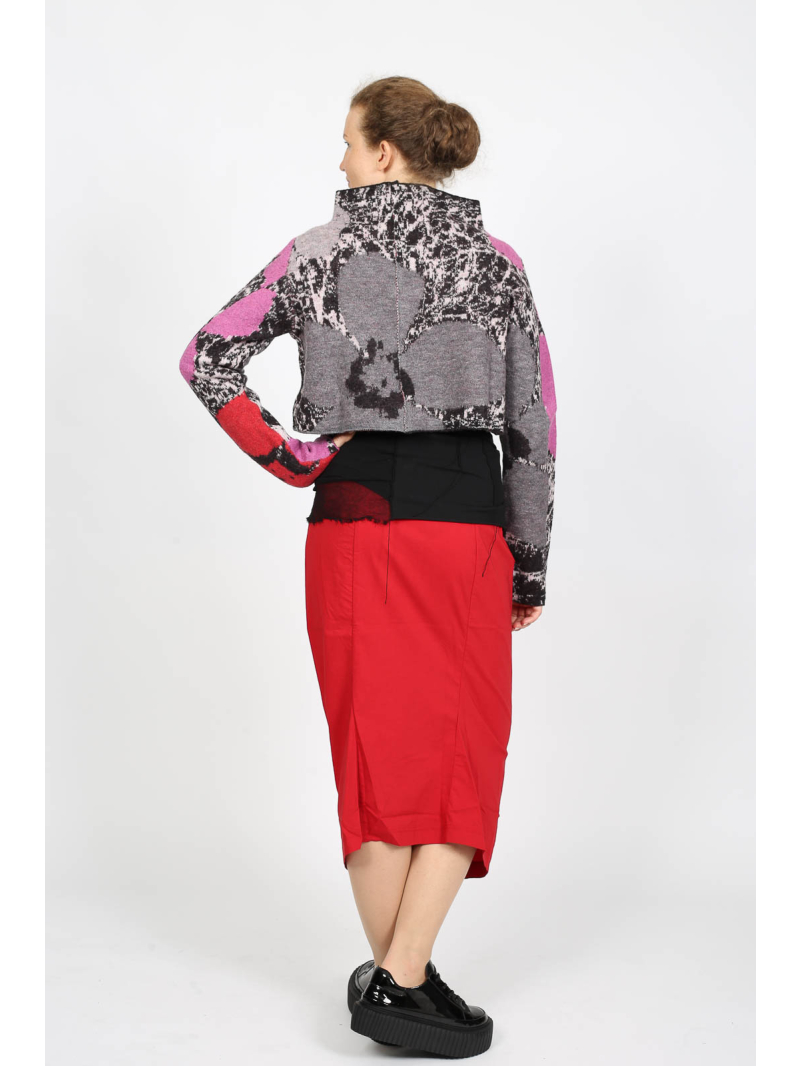 Rundholz Black Label - Asymmetrische Strickjacke aus 100% Wolle in Gerade Form - 2253247101