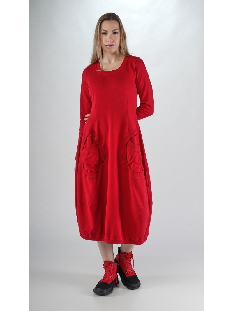 Rundholz Black Label - Ballonförmiges Baumwollkleid mit Offener Schnittkante - 2253250907