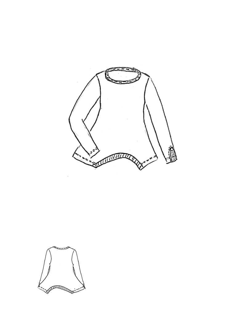 Rundholz Black Label - Asymmetrisches Longsleeve-T-Shirt aus Lyocell und Baumwolle - 2253260501