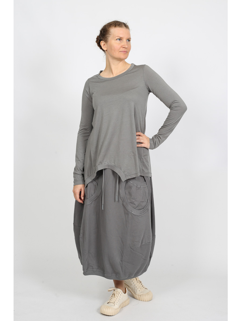 Rundholz Black Label - Asymmetrisches Longsleeve-T-Shirt aus Lyocell und Baumwolle - 2253260501