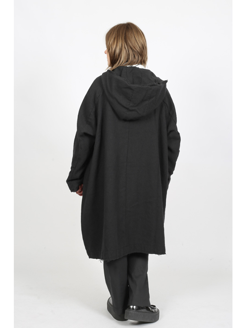 Rundholz Black Label - Oversize Fransenmantel mit Kapuze von Black Label - 2253281203