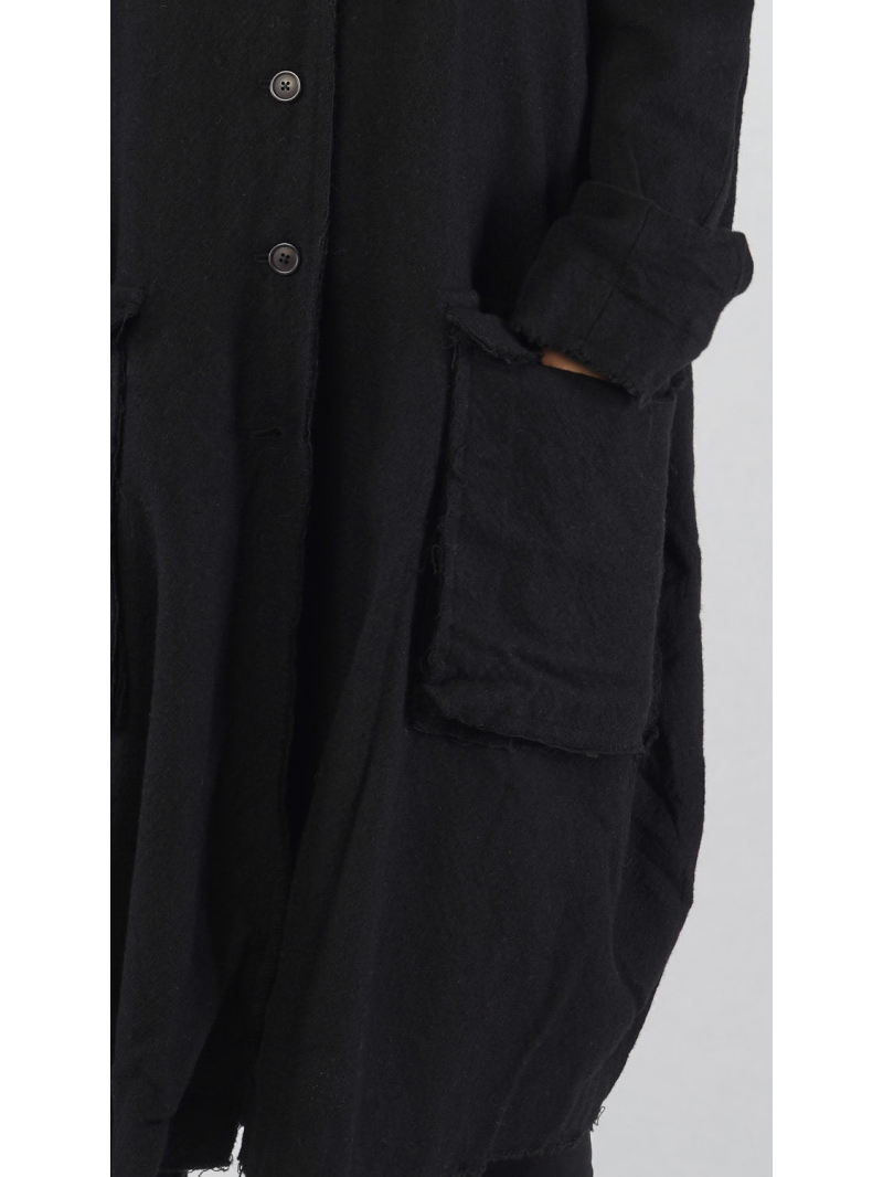 Rundholz Black Label - Oversize Fransenmantel mit Kapuze von Black Label - 2253281203