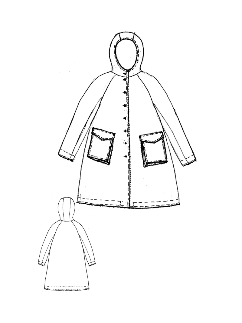 Rundholz Black Label - Oversize Fransenmantel mit Kapuze von Black Label - 2253281203