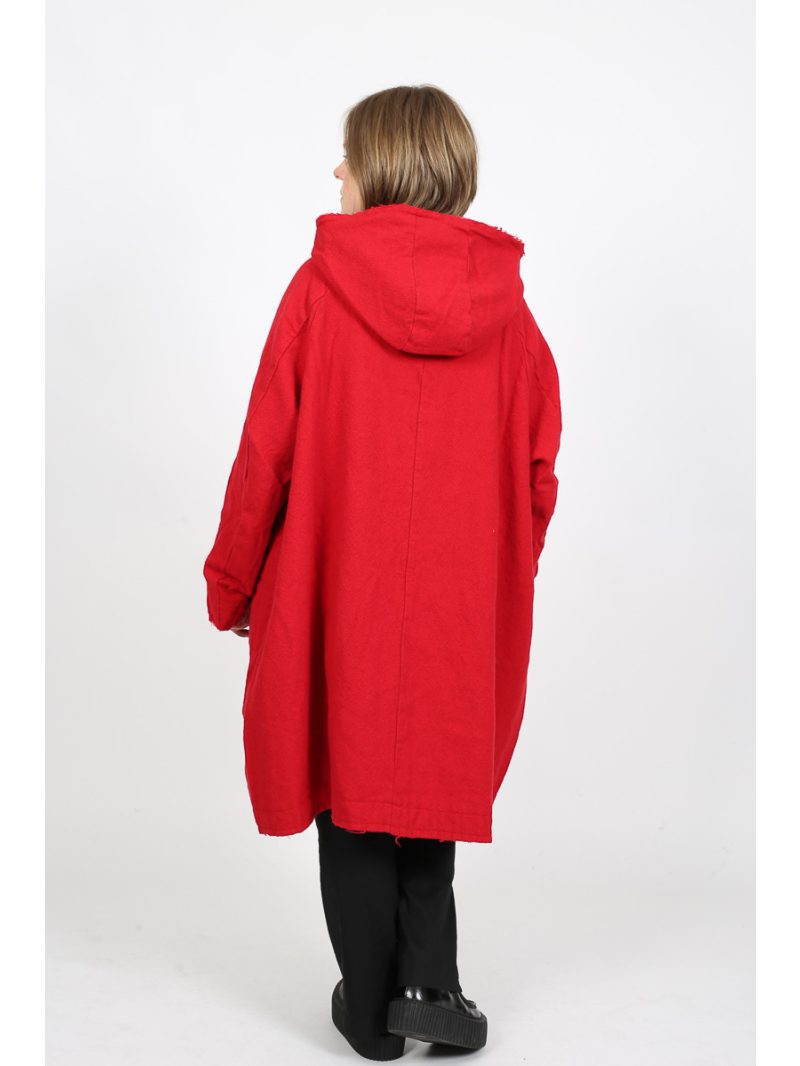 Rundholz Black Label - Oversize Fransenmantel mit Kapuze von Black Label - 2253281203