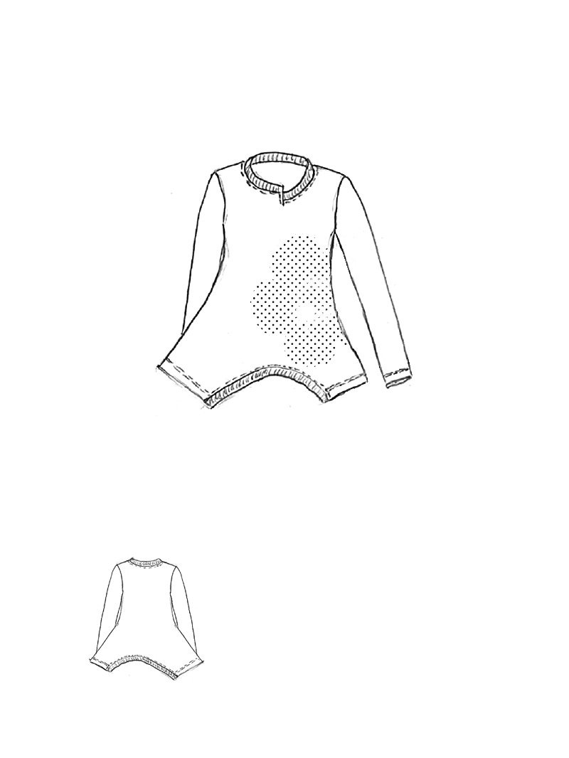 Rundholz Black Label - Ausgestelltes French Terry Shirt mit 3d Druck - 2253290516