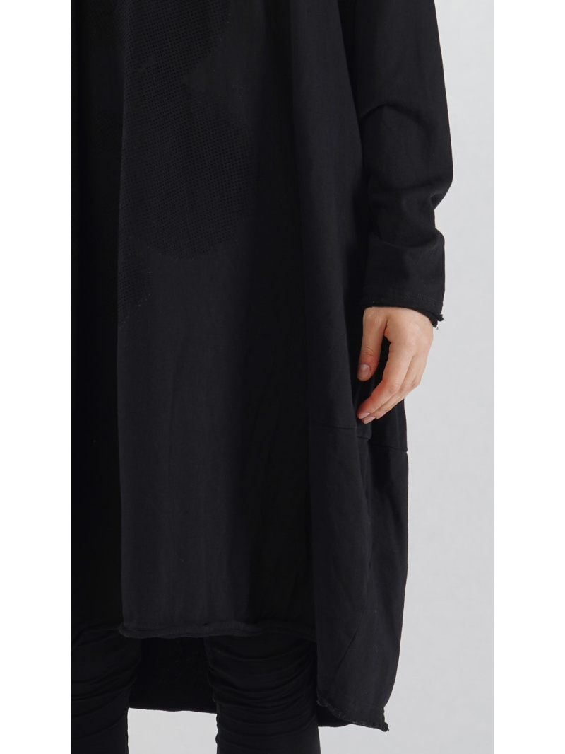 Rundholz Black Label - Ballonförmiges French Terry Kleid mit 3d Druck - 2253290912