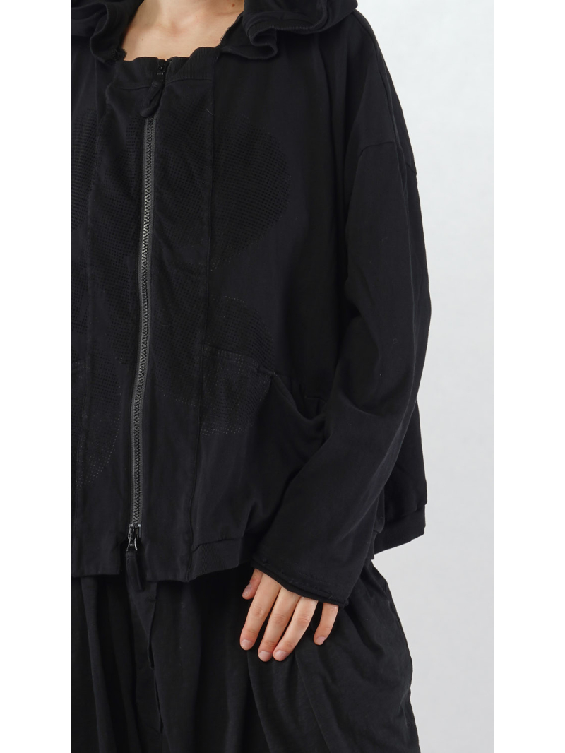 Rundholz Black Label - Weite French Terry Jacke mit 3d Druck - 2253291111