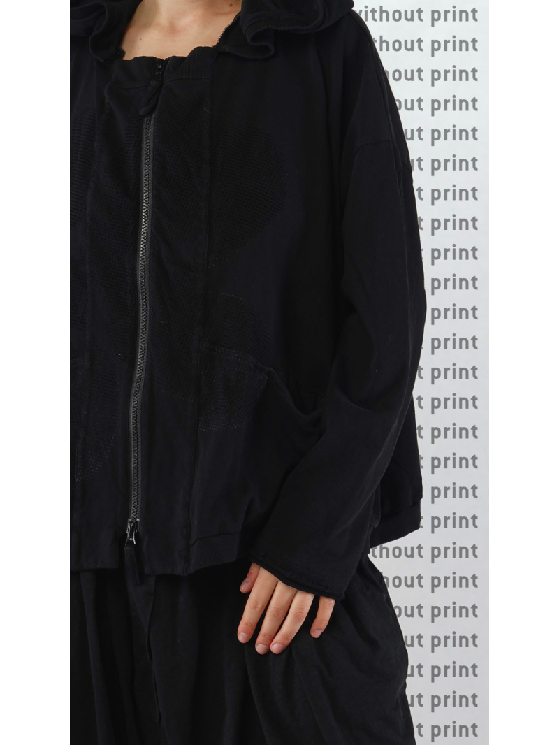 Rundholz Black Label - Weite French Terry Jacke mit Kapuze - 2253291121