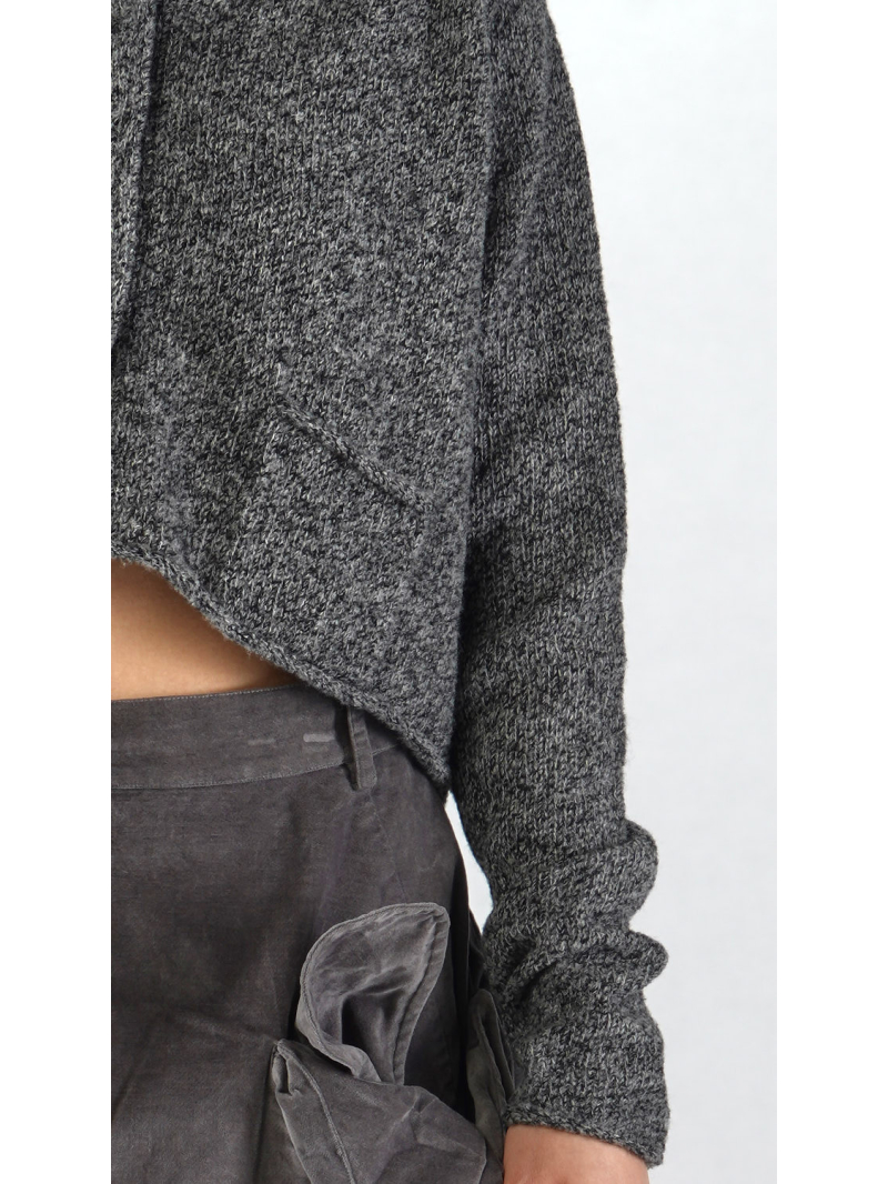 Rundholz Black Label - Boucle Woll Strickjacke mit Druckknöpfen - 2253317102