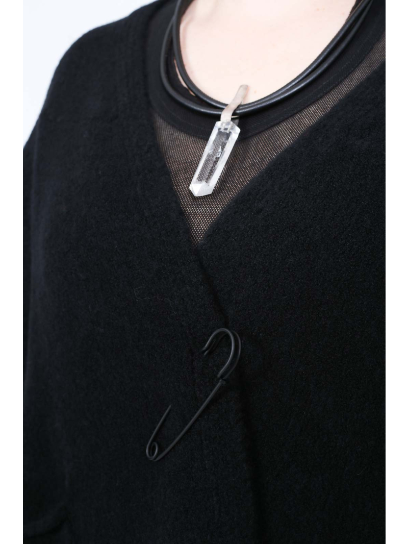 Rundholz Black Label - Strickjacke mit asymmetrischem Saum und Schalkragen - 2253317104