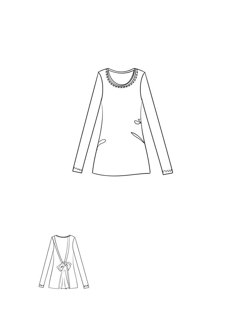 Rundholz Black Label - Jersey Shirt mit Schleife zum Binden - 2253330501