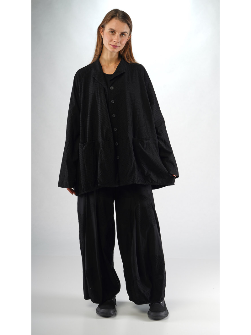 Rundholz Black Label - черный пиджак с флоковым принтом и отложным воротником - 2253391113