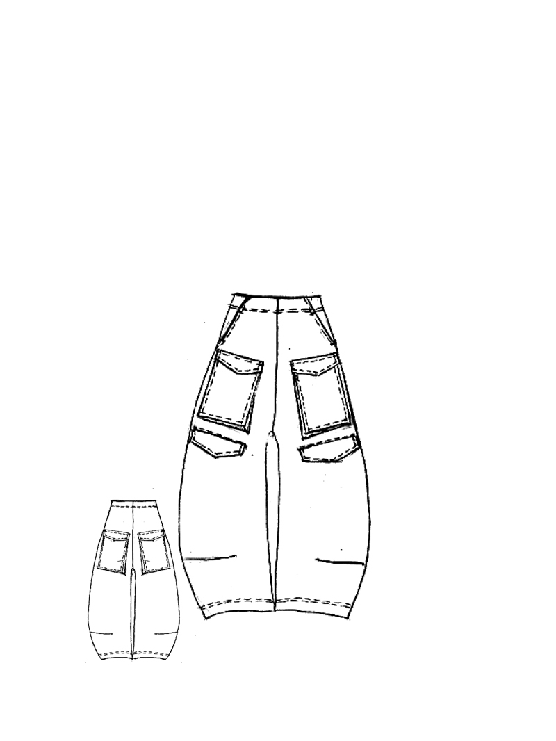 Rundholz Black Label - Ballonförmige Baumwoll Stretch Hose - 2253410104