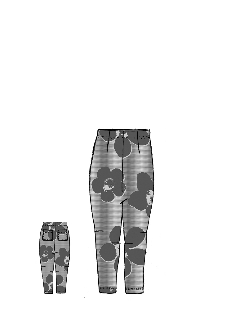 Rundholz Black Label - Tulpenförmige Techno Stretch Hose - 2253440111