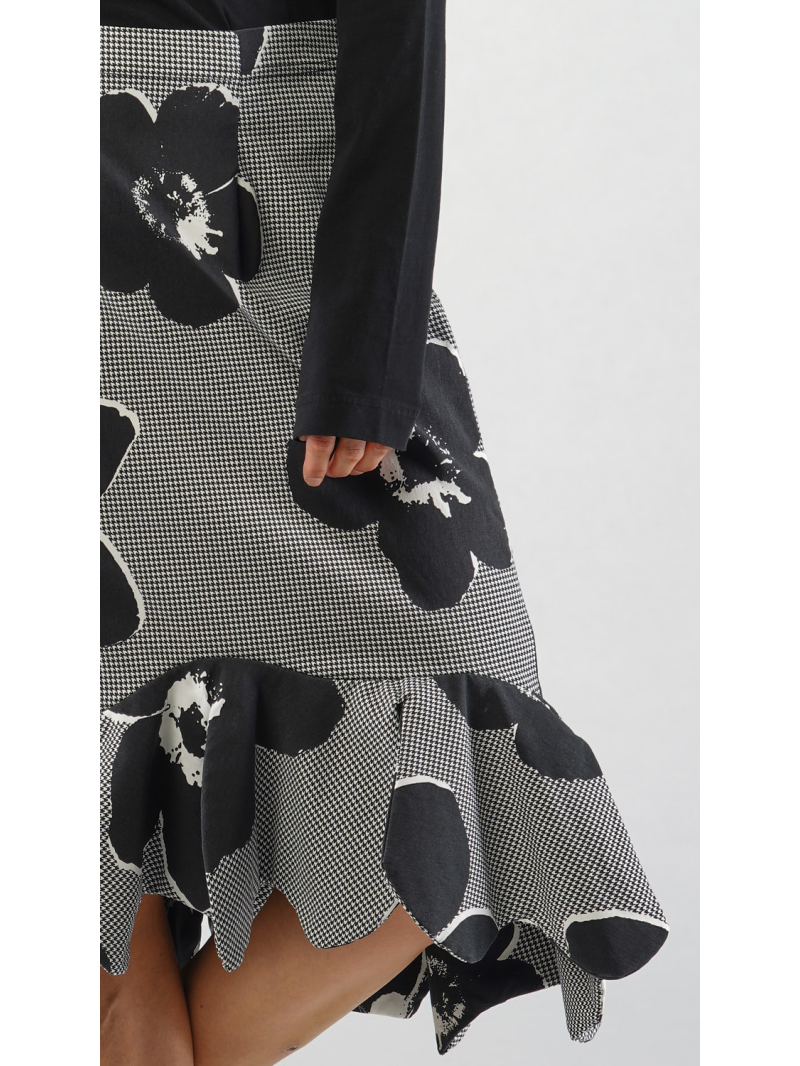 Rundholz Black Label - Techno Stretch Rock mit Blumengeformten Saum - 2253440302