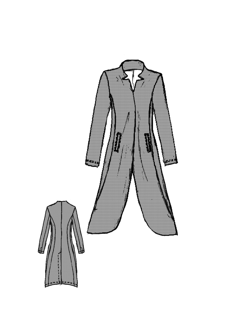 Rundholz Black Label - Bananenförmiger Techno Stretch Mantel - 2253441239