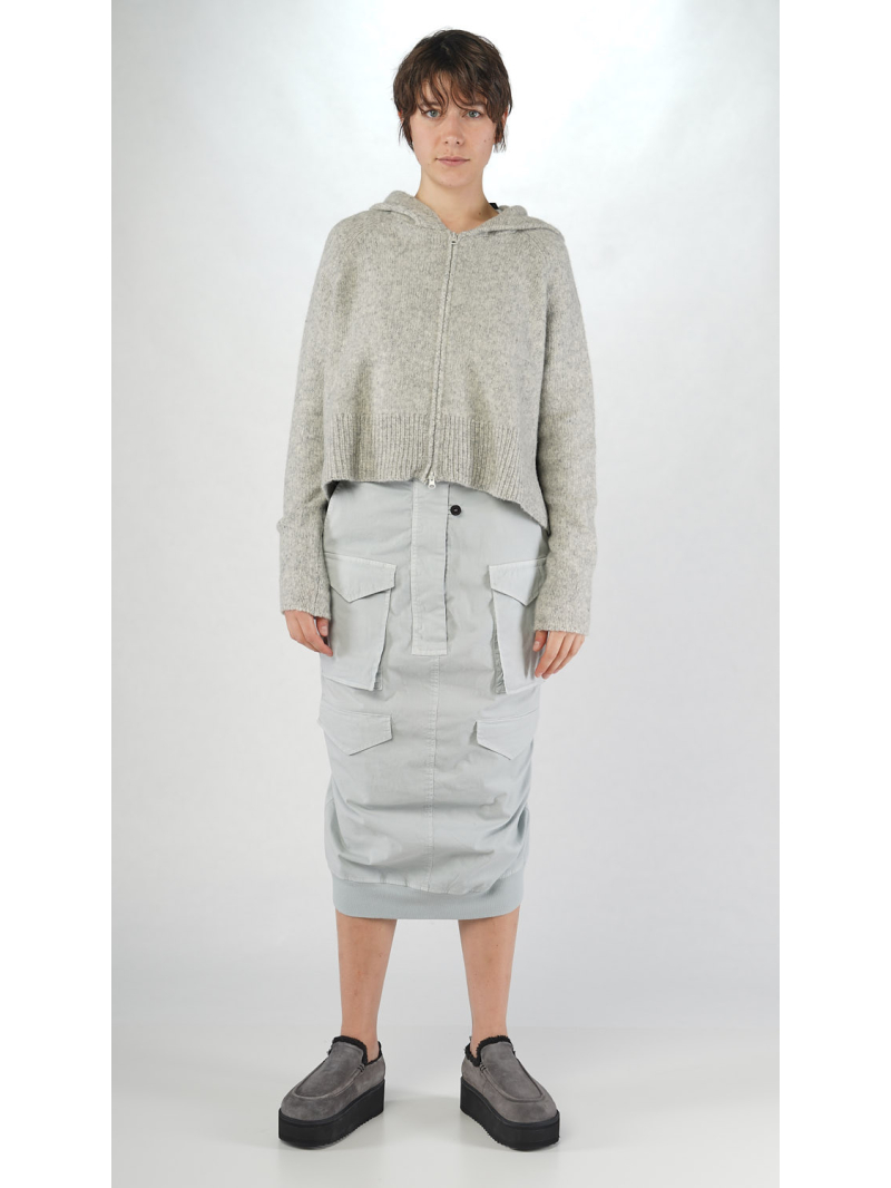 Rundholz Black Label - Ausgestellte Woll mix Strickjacke mit Kapuze - 2253487103