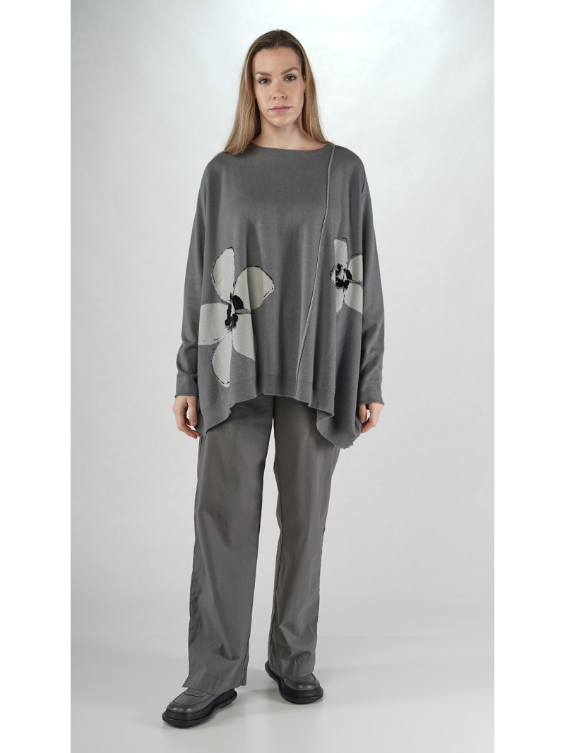 Rundholz Black Label - Oversize Strick Pullover mit Jaquard Blumen - 2253590702